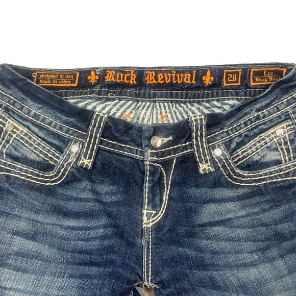 Rock Revial 28 Liz Easy Boot Cut Jeans Pockets Denim Mid Rise Curvy Fit - Picture 6 of 10